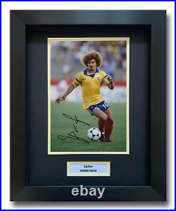 Carlos Valderrama Hand Signed Framed Photo Display Colombia Autograph