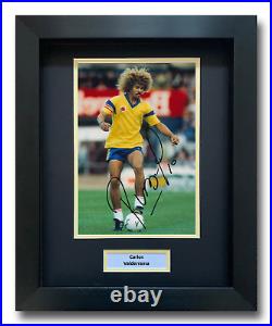 Carlos Valderrama Hand Signed Framed Photo Display Colombia Autograph 2