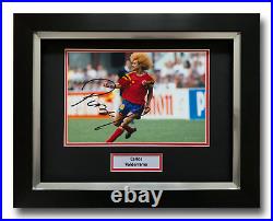 Carlos Valderrama Hand Signed Framed Photo Display Colombia Autograph 7