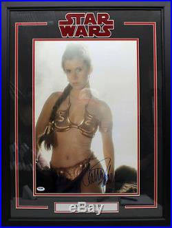Carrie Fisher Signed Star Wars'leia 16x20 Photo Framed Psa/dna #z29121