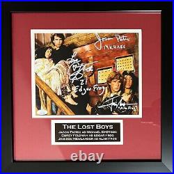 Cast signed inscribed framed 8x10 photo The Lost Boys Feldman Patric Newlander