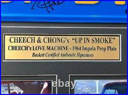 Cheech & Chong Signed MUF DVR Movie Car License Plate Framed Collage BAS Auto
