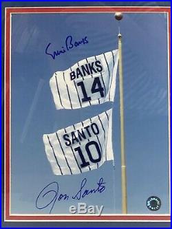 Chicago Cubs Photo Signed Banks Williams Santo Sandberg # Retirement Framed Coa
