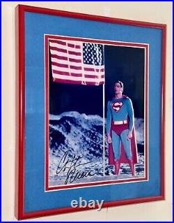 Christopher Reeve Signed Framed Superman Clark Kent Movie Photo with COA DC Comics