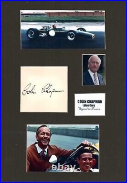 Colin Chapman Lotus Hand Signed Mounted & Framed Photo Montage COA Great Gift