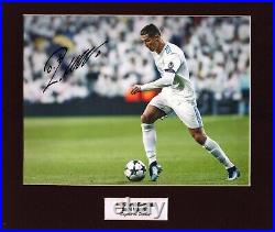 Cristiano Ronaldo Real Madrid Hand Signed Autograph Framed/Mounted iA4 Photo COA