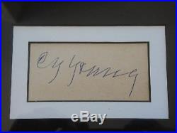 Cy Young Signed Original Cut Autograph Jsa Certified Authentic Framed With Photo