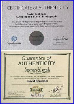 DAVID BECKHAM Autograph Signed Photo 8x10 Manchester United FRAMED Plaque COA