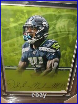 DK Metcalf Autographed Signed Seattle Seahawks Framed 16 x 20 Photo JSA