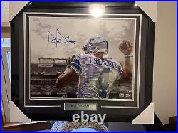 Dallas Cowboys Dak Prescott Signed/Custom Framed Photo WithBeckett & Hologram