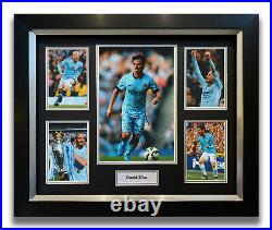 David Silva Hand Signed Framed Photo Display Manchester City Autograph