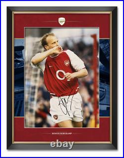 Dennis Bergkamp SIGNED Framed 16X12 Photo Arsenal FC Genuine Signature AFTAL COA