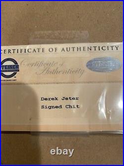 Derek Jeter NY Yankees #2 Signed Autographed Steiner Sports COA In Picture Frame