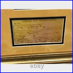 Diamond LIL Late 1800's Working Girl Photo & License Signed By Sheriff Earp