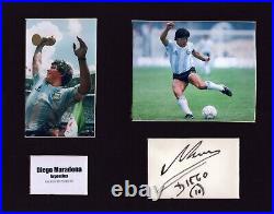 Diego Maradona Argentina Hand Signed Autograph Framed/Mounted iA4 Photo COA