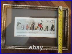 Dirty Dogs Of Paris 9x Boris O'Klein Prints Complete set framed 8×6 signed vgc