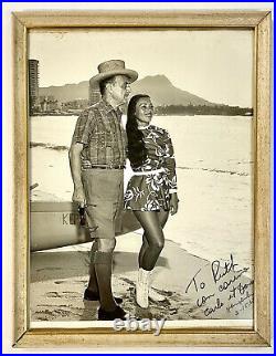 Don the Beachcomber Donn & Carla Beach Waikiki Hawaii 1965 Signed Photo Framed