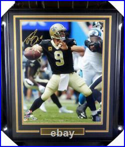 Drew Brees Authentic Autographed Signed Framed 16x20 Photo Saints Beckett 146652