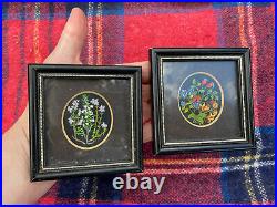 ETTA cian benjamin floral handpainted Framed signed Mini picture