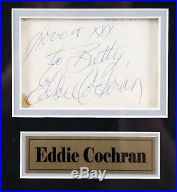 Eddie Cochran Signed Cut with Photos Framed COA JSA & Provenance LOA