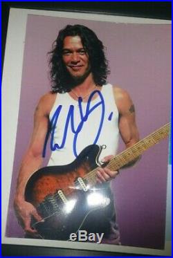 Eddie Van Halen Signed autographed Framed photo + 2 guitar pick VIP pass COA