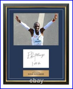 Eliud Kipchoge Signed & Framed 10X8 Photo Display London Marathon AFTAL COA (C)