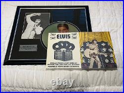 Elvis Presley Hand Signed Personally Autograph Framed Picture And Menu With Coa