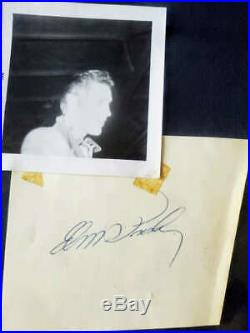 Elvis Presley Jsa Loa Signed 1958 Album Page Withphoto At Signing Framed Autograph