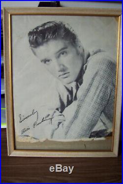 Elvis Presley Original Rare Photo With Signed Autograph From Estate Sale Framed