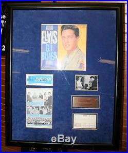 Elvis Presley Original Signed registration Slip at Sahara Hotel Framed withPhoto