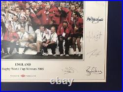 England Rugby 2003 World Cup Winners Photo Signed & Framed Extremely Rare
