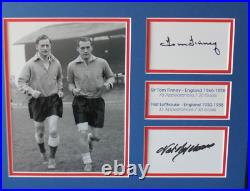 FRAMED Tom Finney & Nat Lofthouse England SIGNED Autograph Photo Display COA