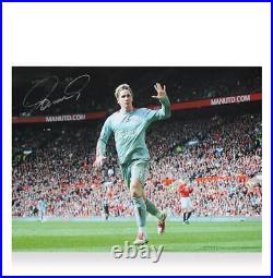 Fernando Torres Official Liverpool FC Signed and Framed Photo Goal vs Mancheste