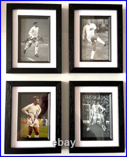 Four Framed Revie Legend Signed Photos Coa Autograph Leeds United Utd Madeley