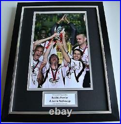 Fowler & Redknapp SIGNED FRAMED Photo Autograph x2 16x12 display Liverpool & COA