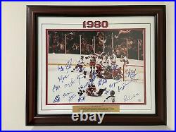 Framed 1980 USA Olympics Hockey Team Signed Miracle On Ice 16x20 Photo 20 Autos