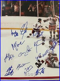 Framed 1980 USA Olympics Hockey Team Signed Miracle On Ice 16x20 Photo 20 Autos