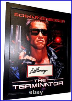 Framed Arnold Schwarzenegger Hand Signed Photo Mount Coa Autograph Terminator