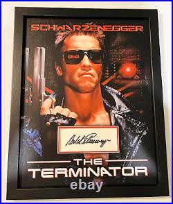 Framed Arnold Schwarzenegger Hand Signed Photo Mount Coa Autograph Terminator