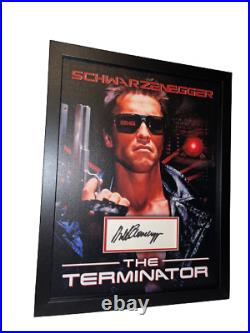 Framed Arnold Schwarzenegger Hand Signed Photo Mount Coa Autograph Terminator