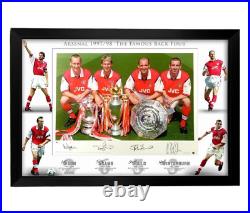 Framed Arsenal 1997 98 Stunning Hand Signed Photo Display Autograph Coa Highbury