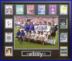 Framed Aston Villa 1982 European Cup Final Football Photo Signed By 12 Proof Coa