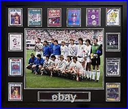 Framed Aston Villa 1982 European Cup Final Photo Signed By 7 Coa Proof Inc Withe
