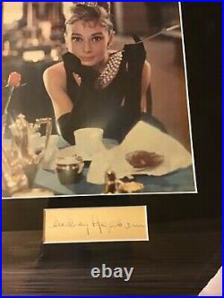 Framed Audrey Hepburn Signed Breakfast At Tiffanys Cut PSA/DNA