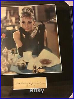 Framed Audrey Hepburn Signed Breakfast At Tiffanys Cut PSA/DNA