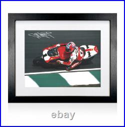 Framed Carl Fogarty Signed Photo Knee Down Autograph