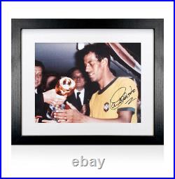 Framed Carlos Alberto Signed Brazil Photo 1970 World Cup Autograph