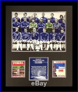 Framed Chelsea 1970 Fa Cup Winners Football Photo Signed By 8 Coa & Proof