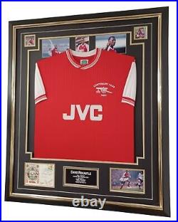 Framed David Rocastle of Arsenal Signed Photo with SHIRT Jersey Autographed