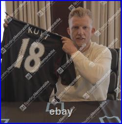 Framed Dirk Kuyt Signed Liverpool Shirt 2011-2012, Away, Number 18 Compact